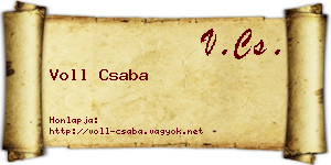 Voll Csaba névjegykártya